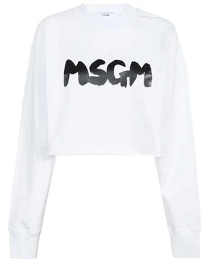 MSGM Long Sleeve T-Shirts - White