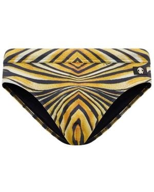 Roberto Cavalli Zebra-Print Bikinibroekje Met Hoge Taille - Geel