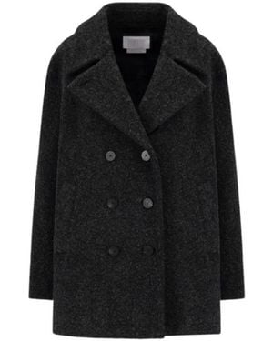 Harris Wharf London Jassen ,Grijs ,Leer Chaquetón Largo Bouclé Sailor - Zwart