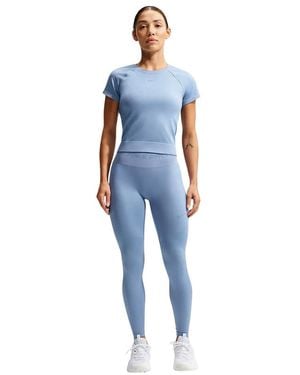 Nike Pro Seamless High-Waisted 7/8 Leggings - Blauw