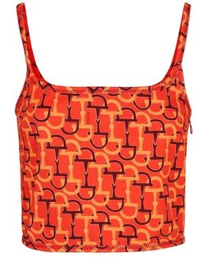 Gucci Printed Silk Top - Red