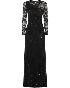 Self-Portrait Schwarzes One-Shoulder-Kleid Mit Spitze Und Strass