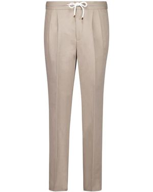Brunello Cucinelli Leinen Baumwollhose - Natur