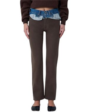 August Barron Jeans Mit Kontrastbund - Schwarz