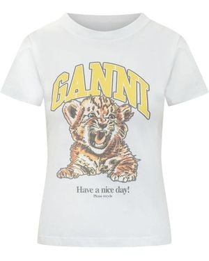 Ganni T-Hemden - Wit