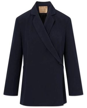 Rue de Tokyo Double-Breasted Getailleerde Blazer - Blauw