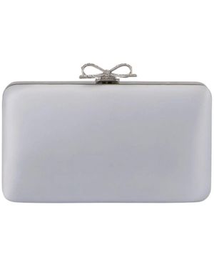 Self-Portrait Satin Clutch Bag - Grau