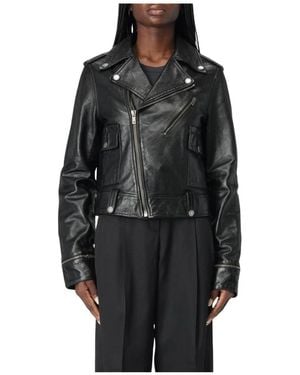 Golden Goose Leather Moto Jacket - Schwarz