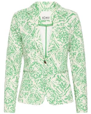 Ichi Jassen ,Groen ,Leer Kate Print Blazer