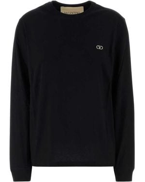 Valentino Garavani Long Sleeve T-Shirts - Black