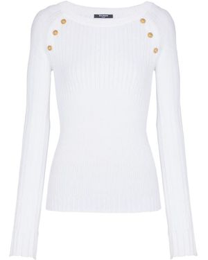 Balmain Round-Neck Knitwear - Blanco
