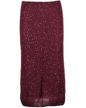 Nude Rokken ,Rood ,Polyester Midi Rok Van Gebreide Stof - Paars