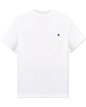 Jil Sander Tops ,Wit ,Katoen Katoenen T-Shirt Met Ronde Hals