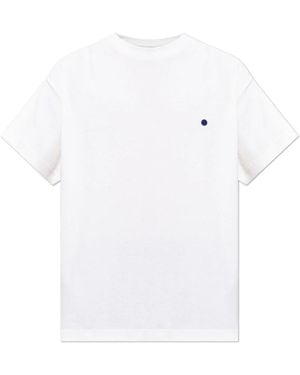Jil Sander Tops ,Wit ,Katoen Katoenen T-Shirt Met Ronde Hals