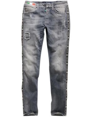 carlo colucci Slim-Fit Jeans - Gris