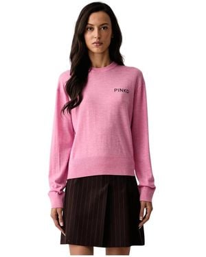 Pinko Gebreide Trui Met Ronde Hals - Roze