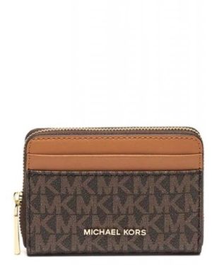 Michael Kors Jet Set Small Signature Logo Zip-Around Kartenetui - Braun