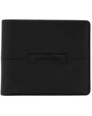 Piquadro Accessoires ,Zwart ,Leer Pu 3891W149Rn Leren Portemonnee