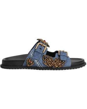 Dolce & Gabbana Mode Slides Sandalen Schwarz - Blau