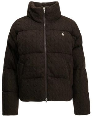 Polo Ralph Lauren Bomberjack Van Wol En Kasjmier - Zwart