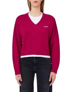 Liu Jo V-Neck Knitwear - Rojo