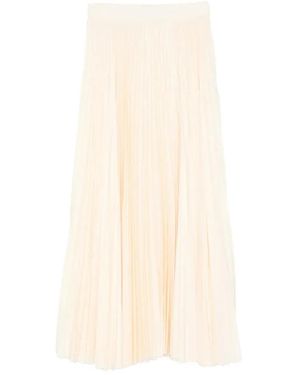 Eleventy Rokken ,Polyester Geplooide Soleil Maxi Rok - Naturel