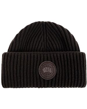 Canada Goose Wool Beanie Met Logopatch - Zwart