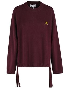 Ganni Round-Neck Knitwear - Purple