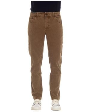 PT Torino Braune denim tapered fit jeans