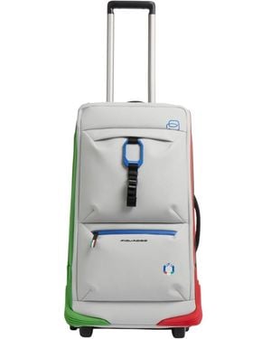Piquadro Koffers ,Wit ,Polyester Water-Resistant Wheeled Duffle Bag - Grijs