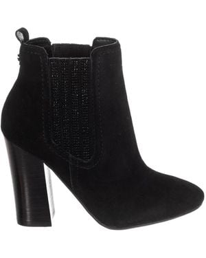 Guess Leren Enkellaarsjes Met Suède-effect Fllun3sue10 Vrouw - Zwart