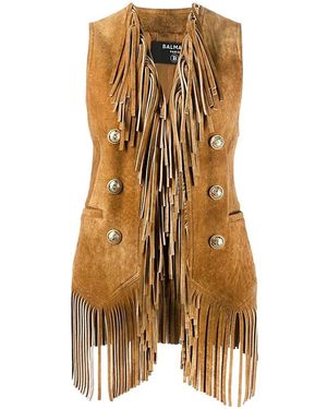 Balmain Jassen ,Bruin ,Veste A Frange