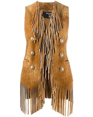 Balmain Jassen ,Bruin ,Veste A Frange