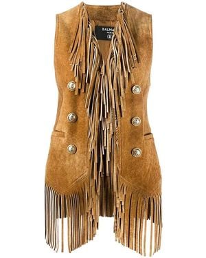 Balmain Jassen ,Bruin ,Veste A Frange