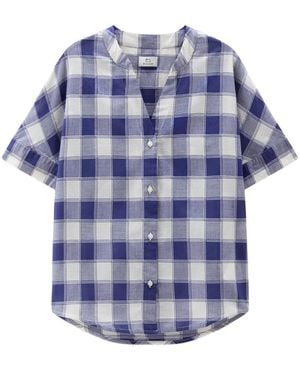 Woolrich Check Voile Shirt - Blauw