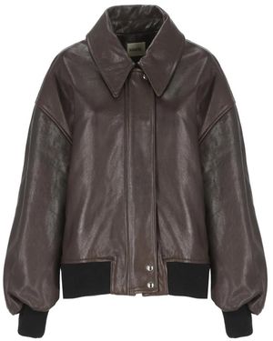 KHAITE Leather Jackets - Grey