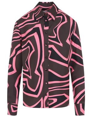 PUCCI Overhemden ,Veelkleurig ,Zijden Blouse - Paars