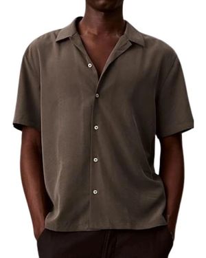 Calvin Klein Short Sleeve Shirts - Brown