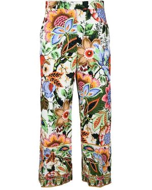 Etro Cropped High-Waist Wide-Leg Hose - Blau
