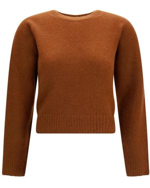 Tom Ford Truien & Vesten ,Bruin ,Kasjmier Seamless Ultrasoft Cashmere Silk Classic Crewneck