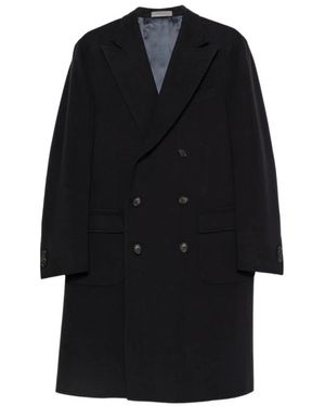 Corneliani Double-Breasted Coats - Negro