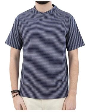 Circolo 1901 Tops ,Blauw ,Katoen Cn 5340 Gestreept Katoenen T-Shirt