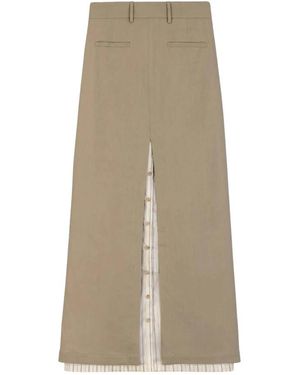Alysi Rokken ,Groen ,Leer Maxi Rok - Naturel