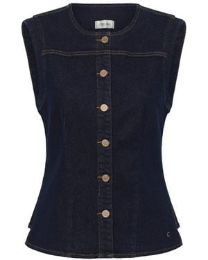 Cream Tops ,Blauw ,Denim Vest Top