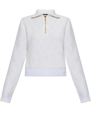 Balmain Pullover Mit Kragen - Weiß