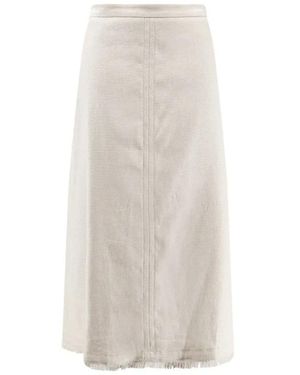 Max Mara Rokken ,Smmfiocch 402 A-Lijn Midi Rok - Wit