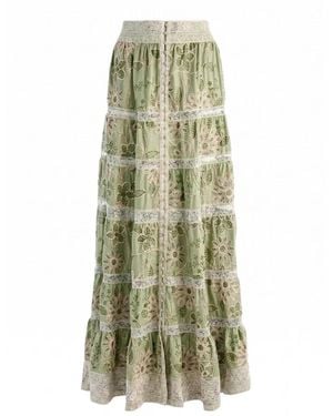 Alice + Olivia Adira Bestickter Maxirock - Grün