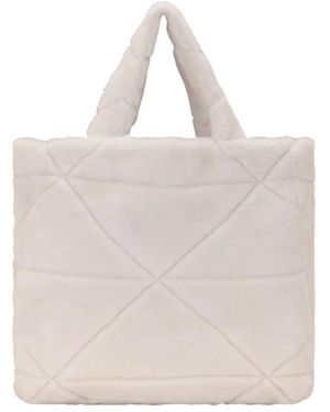 Prada Gesteppte Shearling-Tasche - Natur