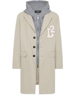 DSquared² Single-Breasted Coats - Bianco