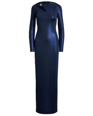Ralph Lauren Burlince-Long Sleeve-Gown-Str Matte Jersey-R - Blue